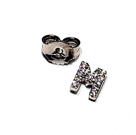 Mono orecchino Bolzoni Donna Lettere e simboli in Oro bianco Diamante 0.02 Ct BO0313-M-MONO - BO0313-M-MONO